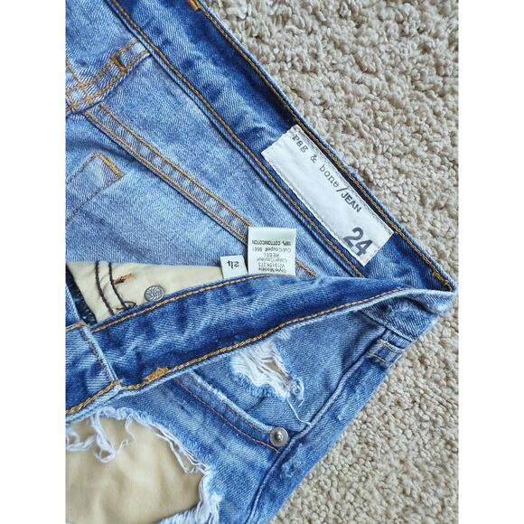 Rag & Bone Distressed Denim Jean Shorts Rebel Blue Casual Classic Size 24 Fall - Picture 5 of 6